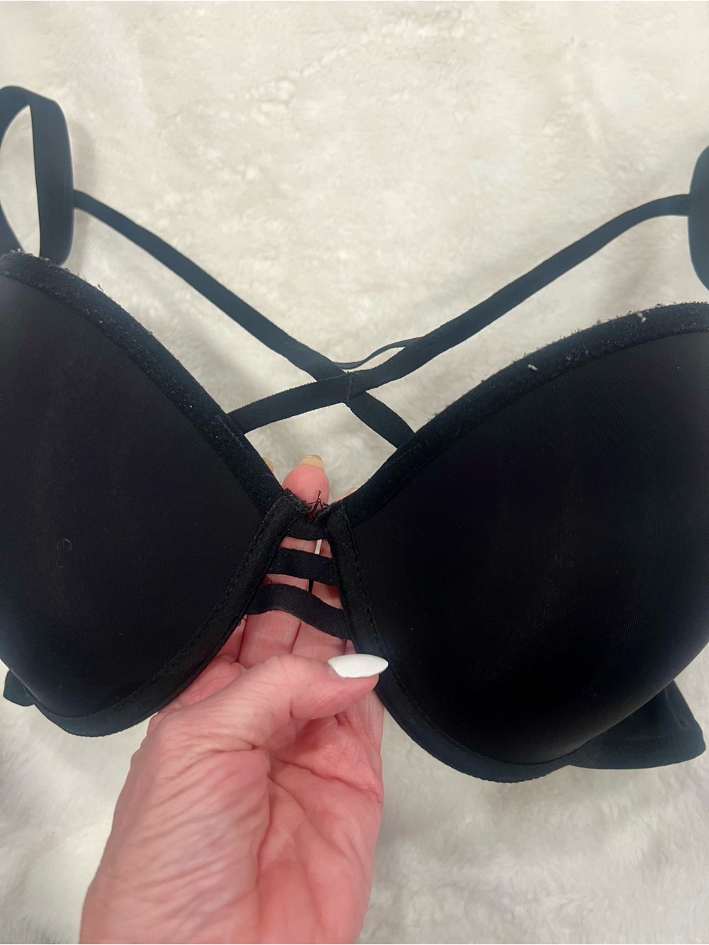 Venus Black Criss Cross Push Up Bra 36D